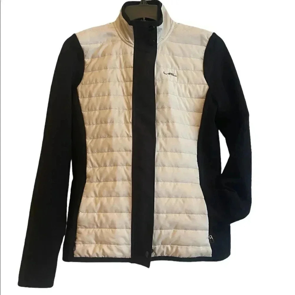 Like New Ralph Lauren Atleisure Jacket Black and Cream